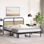 vidaXL Cadru de pat fără saltea 140x190 cm Lemn derivat stejar Sonoma vidaXL Cadru de pat fără saltea 140x190 cm Lemn derivat stejar Sonoma