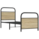 vidaXL Cadru de pat fără saltea 75x190 cm Lemn derivat stejar Sonoma