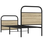 vidaXL Cadru de pat fără saltea 75x190 cm Lemn derivat stejar Sonoma