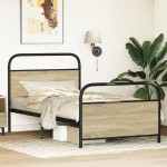 vidaXL Cadru de pat fără saltea 107x203 cm Lemn derivat stejar Sonoma vidaXL Cadru de pat fără saltea 107x203 cm Lemn derivat stejar Sonoma