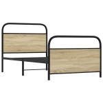 vidaXL Cadru de pat fără saltea 107x203 cm Lemn derivat stejar Sonoma vidaXL Cadru de pat fără saltea 107x203 cm Lemn derivat stejar Sonoma