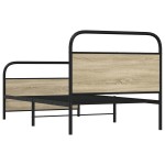 vidaXL Cadru de pat fără saltea 107x203 cm Lemn derivat stejar Sonoma vidaXL Cadru de pat fără saltea 107x203 cm Lemn derivat stejar Sonoma