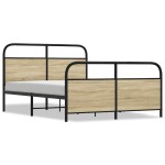 vidaXL Cadru de pat fără saltea 120x190 cm Lemn derivat stejar Sonoma vidaXL Cadru de pat fără saltea 120x190 cm Lemn derivat stejar Sonoma