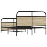 vidaXL Cadru de pat fără saltea 120x200 cm Lemn derivat stejar Sonoma vidaXL Cadru de pat fără saltea 120x200 cm Lemn derivat stejar Sonoma