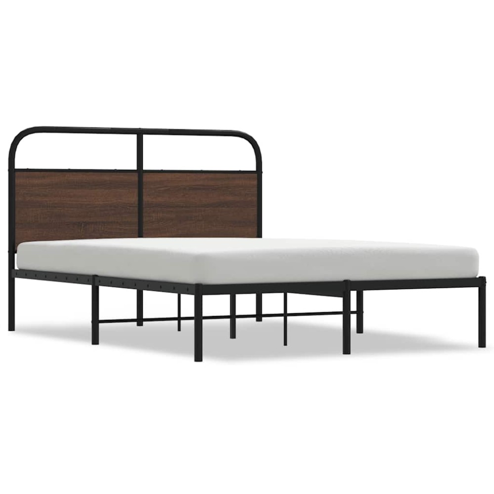vidaXL Cadru de pat fără saltea stejar maro 140x200 cm Lemn prelucrat