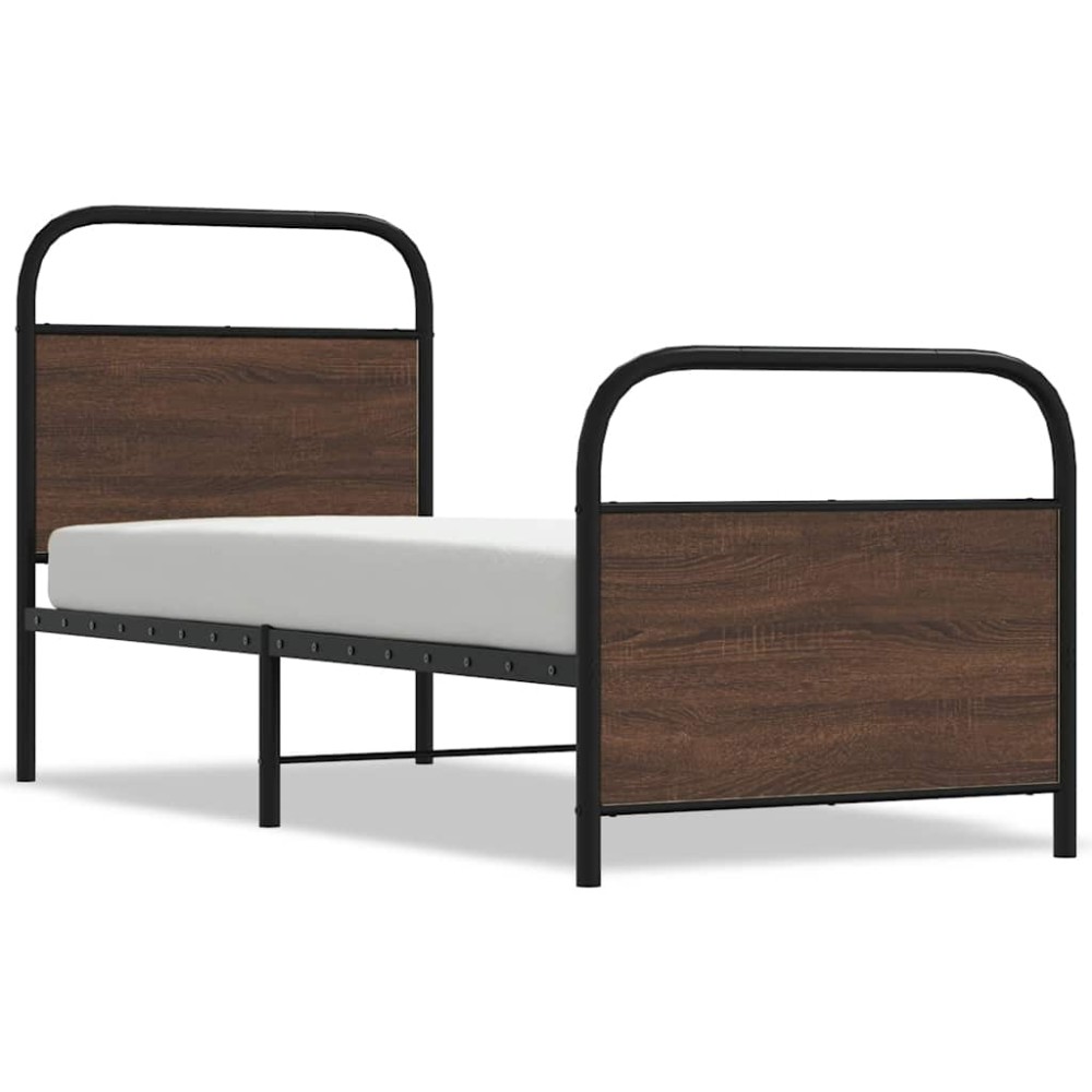 vidaXL Cadru de pat fără saltea 80x200cm Stejar maro lemn prelucrat