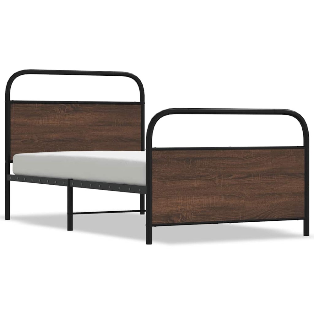 vidaXL Cadru de pat fără saltea stejar maro 100x190 cm Lemn prelucrat