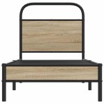 vidaXL Cadru de pat fără saltea 80x200cm Stejar fumuriu lemn prelucrat