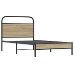 vidaXL Cadru de pat fără saltea 100x190 cm Stejar fumuriu vidaXL Cadru de pat fără saltea 100x190 cm Stejar fumuriu