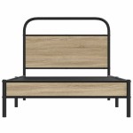 vidaXL Cadru de pat fără saltea 107x203 cm Stejar fumuriu vidaXL Cadru de pat fără saltea 107x203 cm Stejar fumuriu
