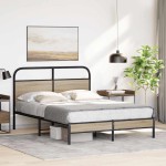 vidaXL Cadru de pat fără saltea 140x190 cm Stejar fumuriu vidaXL Cadru de pat fără saltea 140x190 cm Stejar fumuriu