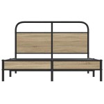 vidaXL Cadru de pat fără saltea 140x190 cm Stejar fumuriu vidaXL Cadru de pat fără saltea 140x190 cm Stejar fumuriu