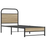 vidaXL Cadru de pat fără saltea 80x200cm Stejar fumuriu lemn prelucrat