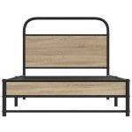 vidaXL Cadru de pat fără saltea 107x203 cm Stejar fumuriu vidaXL Cadru de pat fără saltea 107x203 cm Stejar fumuriu