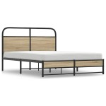 vidaXL Cadru de pat fără saltea 120x190 cm Stejar fumuriu vidaXL Cadru de pat fără saltea 120x190 cm Stejar fumuriu