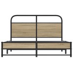 vidaXL Cadru de pat fără saltea 135x190 cm Stejar fumuriu vidaXL Cadru de pat fără saltea 135x190 cm Stejar fumuriu