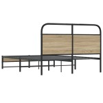 vidaXL Cadru de pat fără saltea 135x190 cm Stejar fumuriu vidaXL Cadru de pat fără saltea 135x190 cm Stejar fumuriu