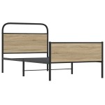 vidaXL Cadru de pat fără saltea 107x203 cm Lemn derivat stejar Sonoma vidaXL Cadru de pat fără saltea 107x203 cm Lemn derivat stejar Sonoma