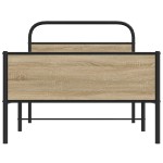 vidaXL Cadru de pat fără saltea 107x203 cm Lemn derivat stejar Sonoma vidaXL Cadru de pat fără saltea 107x203 cm Lemn derivat stejar Sonoma