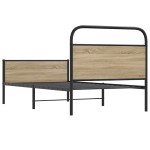 vidaXL Cadru de pat fără saltea 107x203 cm Lemn derivat stejar Sonoma vidaXL Cadru de pat fără saltea 107x203 cm Lemn derivat stejar Sonoma