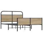 vidaXL Cadru de pat fără saltea 120x190 cm Lemn derivat stejar Sonoma vidaXL Cadru de pat fără saltea 120x190 cm Lemn derivat stejar Sonoma