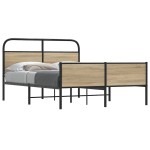 vidaXL Cadru de pat fără saltea 120x200 cm Lemn derivat stejar Sonoma vidaXL Cadru de pat fără saltea 120x200 cm Lemn derivat stejar Sonoma