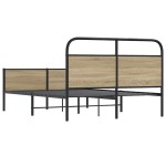vidaXL Cadru de pat fără saltea 120x200 cm Lemn derivat stejar Sonoma vidaXL Cadru de pat fără saltea 120x200 cm Lemn derivat stejar Sonoma