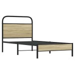 vidaXL Cadru de pat fără saltea 75x190 cm Lemn derivat stejar Sonoma vidaXL Cadru de pat fără saltea 75x190 cm Lemn derivat stejar Sonoma