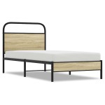 vidaXL Cadru de pat fără saltea 80x200 cm Lemn prelucrat stejar Sonoma