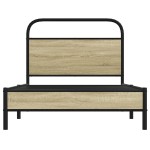 vidaXL Cadru de pat fără saltea 107x203 cm Lemn derivat stejar Sonoma vidaXL Cadru de pat fără saltea 107x203 cm Lemn derivat stejar Sonoma