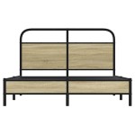 vidaXL Cadru de pat fără saltea 120x190 cm Lemn derivat stejar Sonoma vidaXL Cadru de pat fără saltea 120x190 cm Lemn derivat stejar Sonoma