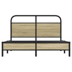 vidaXL Cadru de pat fără saltea 140x190 cm Lemn derivat stejar Sonoma vidaXL Cadru de pat fără saltea 140x190 cm Lemn derivat stejar Sonoma