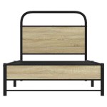 vidaXL Cadru de pat fără saltea 75x190 cm Lemn derivat stejar Sonoma