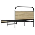 vidaXL Cadru de pat fără saltea 107x203 cm Lemn derivat stejar Sonoma vidaXL Cadru de pat fără saltea 107x203 cm Lemn derivat stejar Sonoma