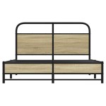 vidaXL Cadru de pat fără saltea 135x190 cm Lemn derivat stejar Sonoma vidaXL Cadru de pat fără saltea 135x190 cm Lemn derivat stejar Sonoma