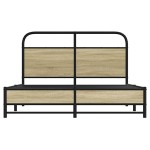 vidaXL Cadru de pat fără saltea 140x190 cm Lemn derivat stejar Sonoma vidaXL Cadru de pat fără saltea 140x190 cm Lemn derivat stejar Sonoma