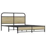 vidaXL Cadru de pat fără saltea 150x200cm Lemn prelucrat stejar Sonoma vidaXL Cadru de pat fără saltea 150x200cm Lemn prelucrat stejar Sonoma