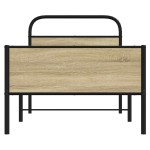 vidaXL Cadru de pat fără saltea 75x190 cm Lemn derivat stejar Sonoma