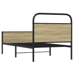 vidaXL Cadru de pat fără saltea 75x190 cm Lemn derivat stejar Sonoma