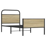 vidaXL Cadru de pat fără saltea 80x200 cm Lemn prelucrat stejar Sonoma