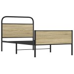 vidaXL Cadru de pat fără saltea 107x203 cm Lemn derivat stejar Sonoma vidaXL Cadru de pat fără saltea 107x203 cm Lemn derivat stejar Sonoma
