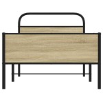 vidaXL Cadru de pat fără saltea 107x203 cm Lemn derivat stejar Sonoma vidaXL Cadru de pat fără saltea 107x203 cm Lemn derivat stejar Sonoma