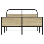 vidaXL Cadru de pat fără saltea 120x190 cm Lemn derivat stejar Sonoma