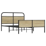 vidaXL Cadru de pat fără saltea 120x200 cm Lemn derivat stejar Sonoma vidaXL Cadru de pat fără saltea 120x200 cm Lemn derivat stejar Sonoma