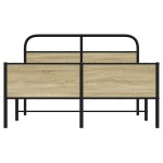 vidaXL Cadru de pat fără saltea 120x200 cm Lemn derivat stejar Sonoma vidaXL Cadru de pat fără saltea 120x200 cm Lemn derivat stejar Sonoma