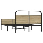 vidaXL Cadru de pat fără saltea 120x200 cm Lemn derivat stejar Sonoma vidaXL Cadru de pat fără saltea 120x200 cm Lemn derivat stejar Sonoma