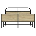 vidaXL Cadru de pat fără saltea 135x190 cm Lemn derivat stejar Sonoma vidaXL Cadru de pat fără saltea 135x190 cm Lemn derivat stejar Sonoma
