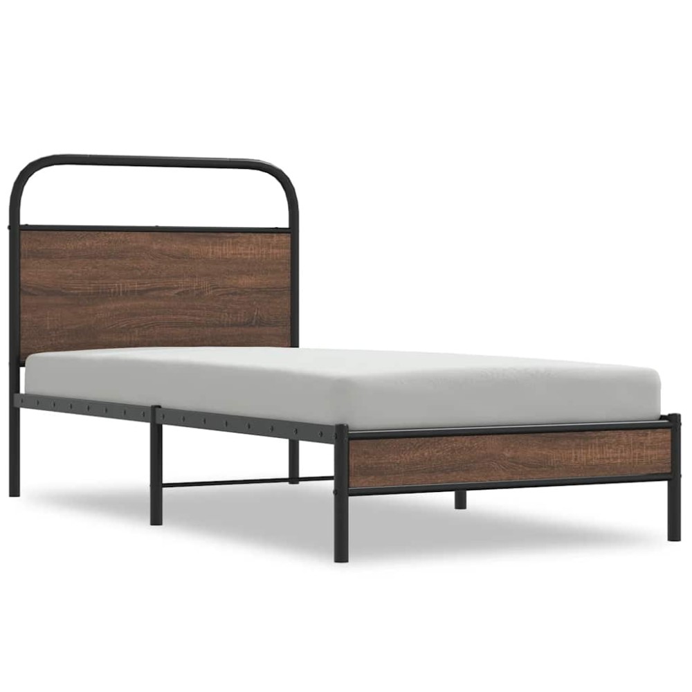 vidaXL Cadru de pat fără saltea stejar maro 90x200 cm Lemn prelucrat