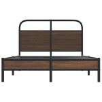 vidaXL Cadru de pat fără saltea stejar maro 140x200 cm Lemn prelucrat