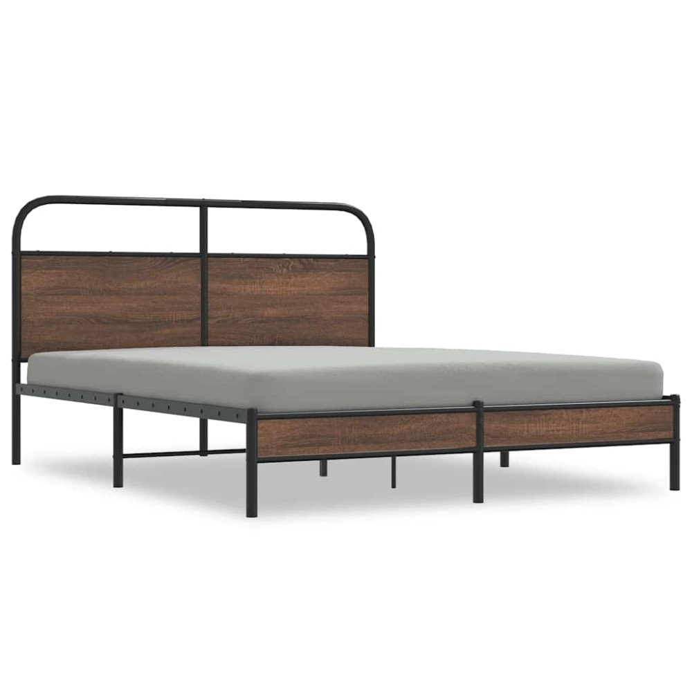 vidaXL Cadru de pat fără saltea stejar maro 150x200 cm Lemn prelucrat